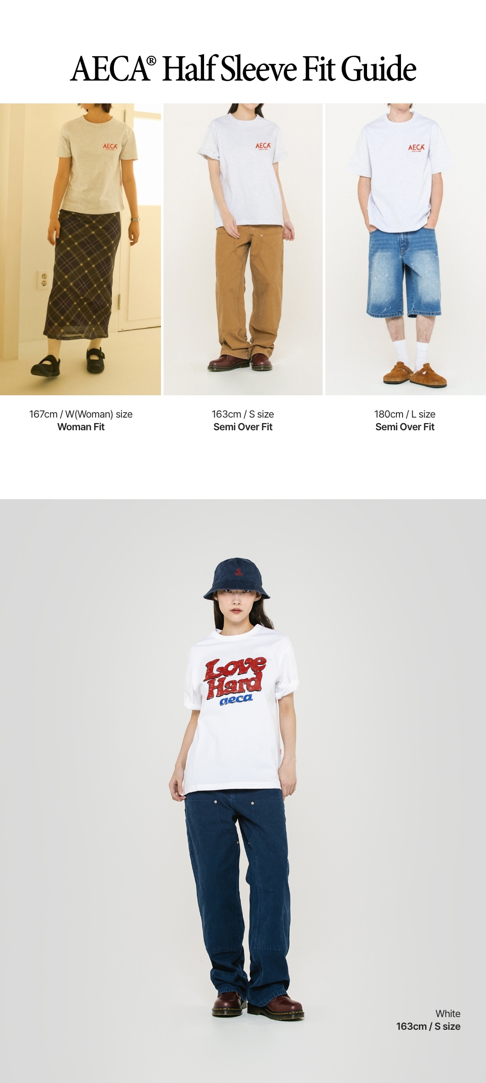 【韓国AECA WHITE エイカホワイト】LOVE HARD HALF SLEEVE-WHITE MUSINSA公式 | AECA WHITE LOVE HARD HALF SLEEVE-WHITE